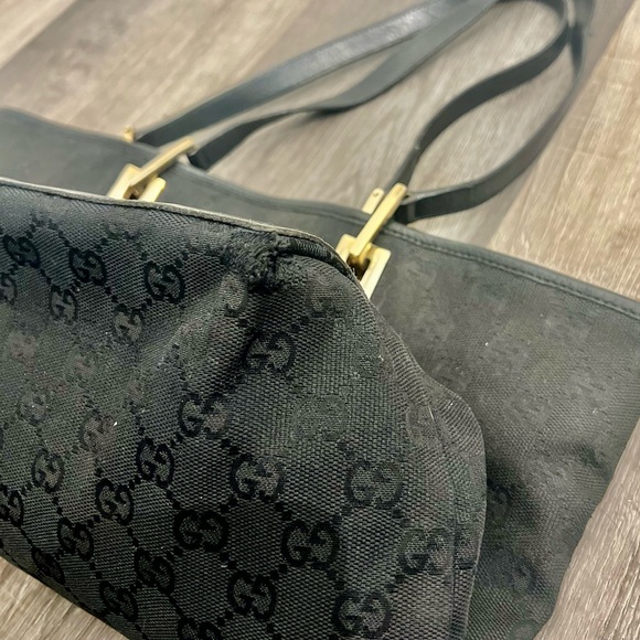 Gucci Black Monogram Vintage Bucket Tote bag - Picture 4 of 7
